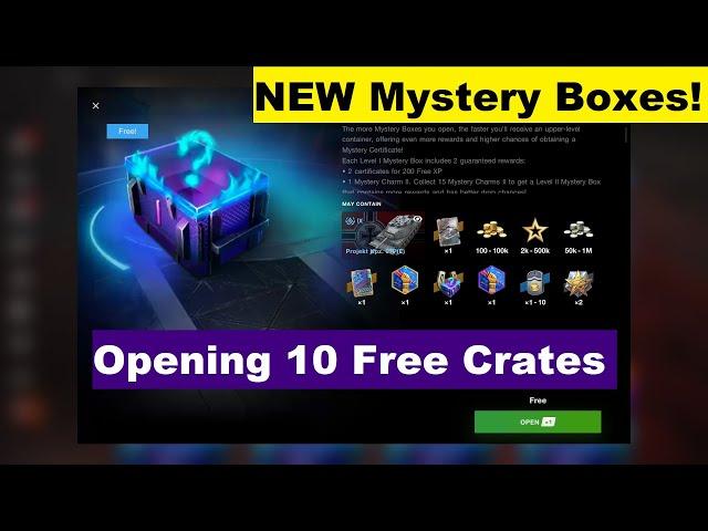 WoT Blitz | Opening 10 Free NEW Mystery Boxes - WON Tanks! Was there a New Tank Projekt Kpz. 07P(E)?