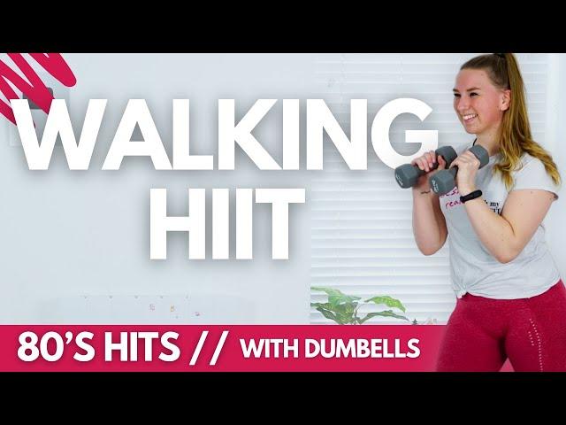 80's Walking HIIT Workout + dumbells || Walking Workout on the beat of the music with dumbells (80s)