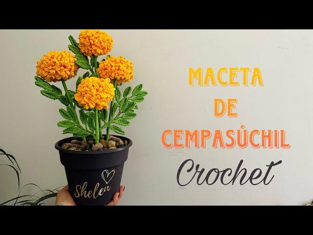 Maceta de cempasuchil(marigold)Crochet ️ #diademuertos #altardemuertos #cempasúchil