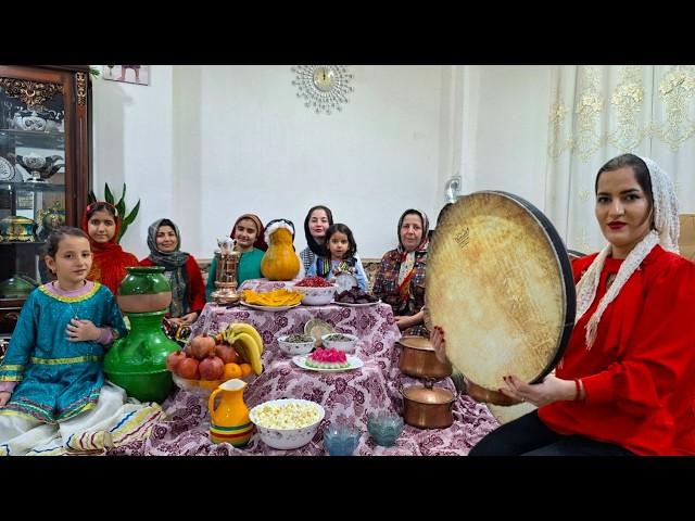 Yalda Night Celebration in a Iranian Mountain Village|The most special grilled chicken wings