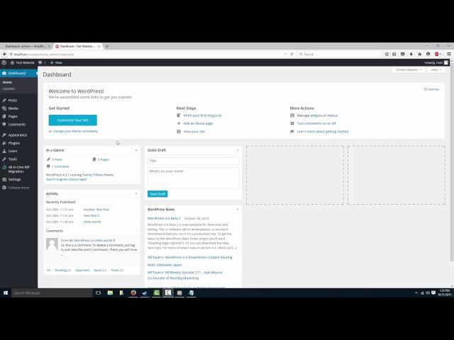 Howto: Export and Import a WordPress blog using All in One WP Migration