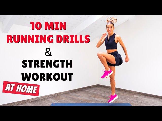 RUNNING DRILLS and STRENGTH WORKOUT - improve your RUNNING TECHNIQUE at home | The Fashion Jogger