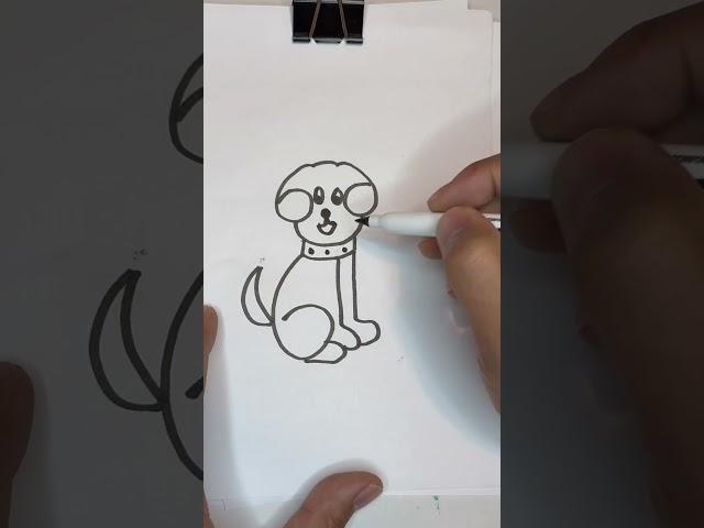 Easy and Simple Dog Tutorial #simpledrawing #easydrawing  #drawing  #fypシ゚viral