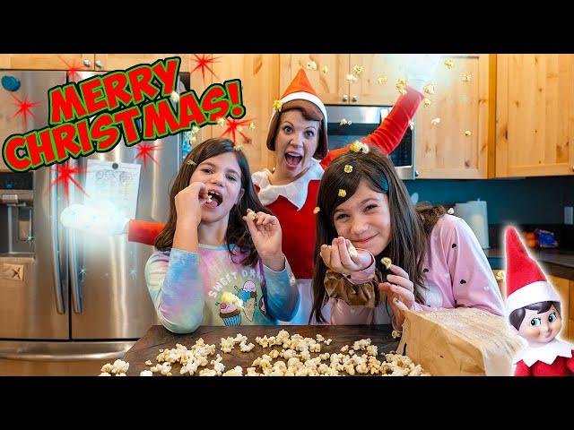 Magic Elf on the Shelf Makes HUGE Mess with Kate & Lilly