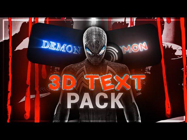 6k Special 3D Text effect Editing Pack in  || After motion + Node Video 