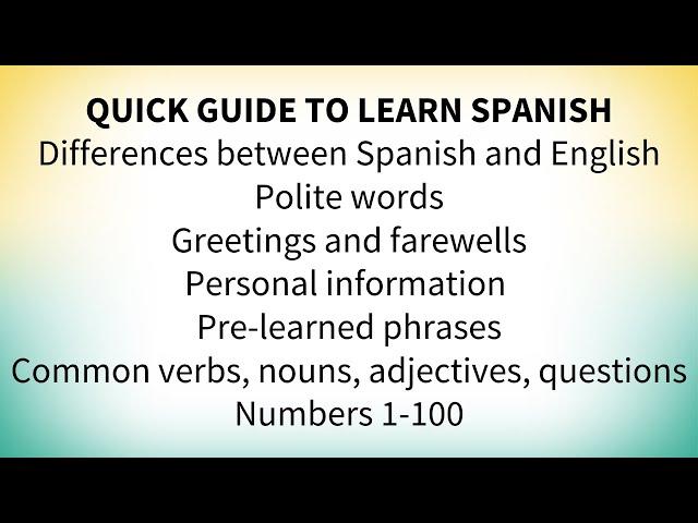 How to start learning Spanish