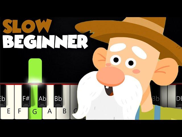 Old MacDonald Had A Farm | SLOW BEGINNER PIANO TUTORIAL + SHEET MUSIC by Betacustic