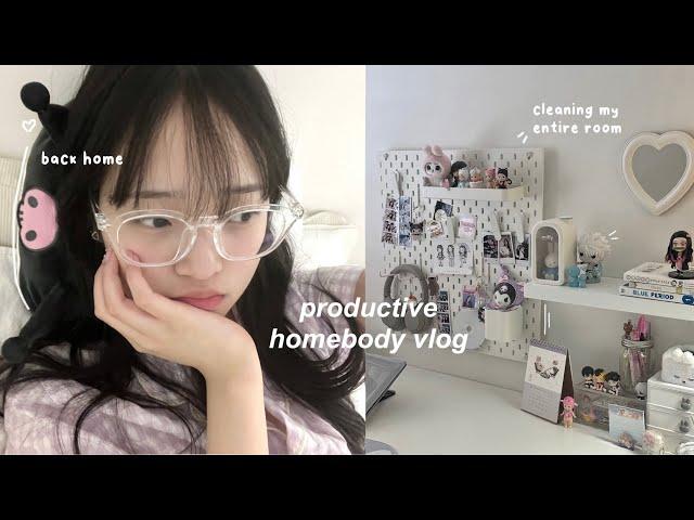 productive homebody vlog: back home after 7 months, reorganizing my entire room, trying crumbl