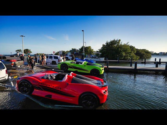 The fastest car on the water ! Boat Ramp Chit Show at 79st (Watersports Car)