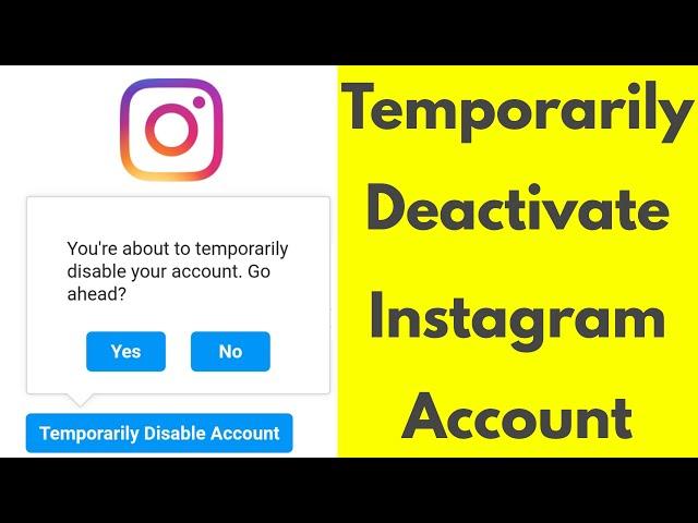 How to Temporarily Deactivate instagram Account in Android Mobile & iphone