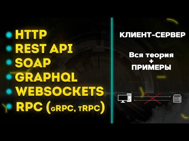 Что такое Rest API (http)? Soap? GraphQL? Websockets? RPC (gRPC, tRPC). Клиент - сервер. Вся теория
