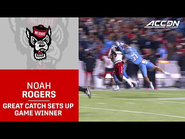 NC State's Noah Rogers Catch In Double Coverage Catch Sets Up Hollywood Smothers' Game Winning TD