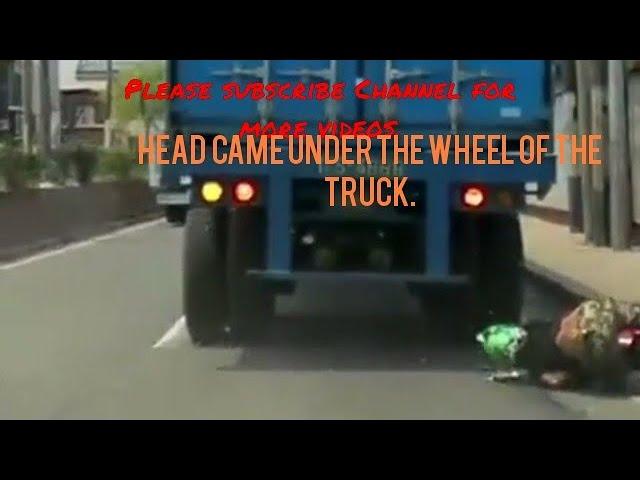 How helmet saves a life of a bike rider | live bike truck accident