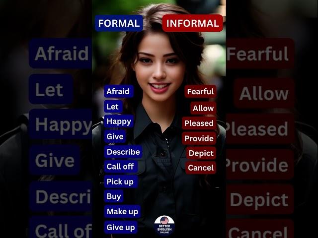 Formal VS Informal Words in English #study #shorts #feedshorts #words #formal #informal