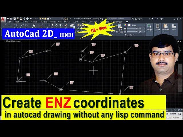 Create ENZ coordinates in autocad drawing without any lisp command @Cadbypatelsir