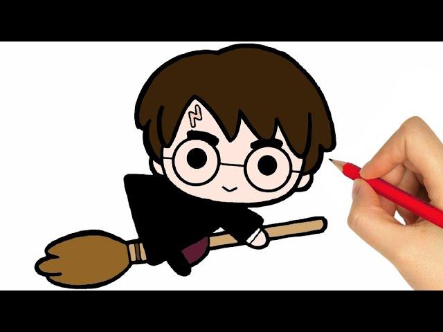 HOW TO DRAW HARRY POTTER EASY STEP BY STEP