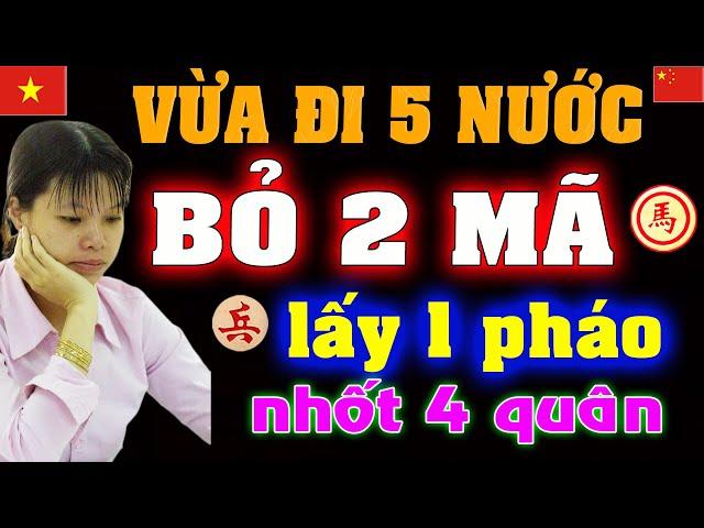 Vừa đi 5 Nước, Bỏ luôn 2 MÃ, trận Cờ Độc đáo 1000 5 có 1 của Ngô Lan Hương | Cờ tướng Việt