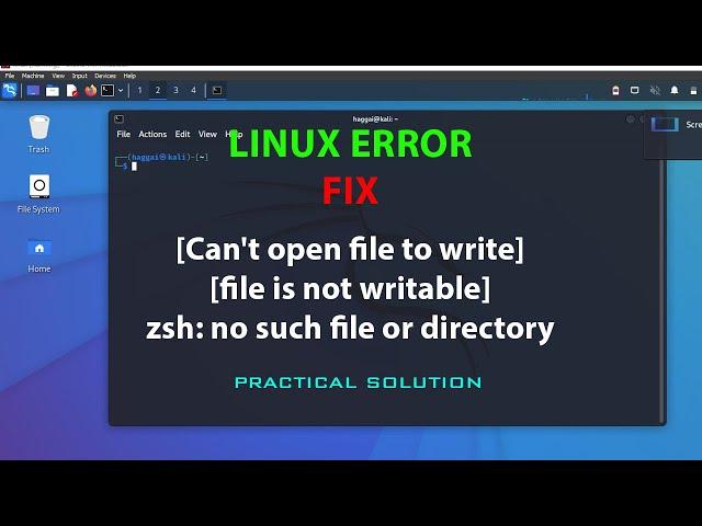 LINUX: [Can't open file to write]/[file is not writable] / zsh: no such file or directory