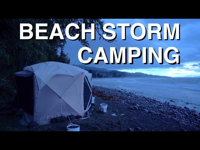 Camping On The Beach In A Huge Storm