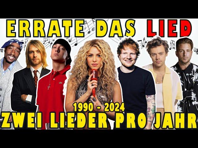 Errate das Lied  Zwei Lieder pro Jahr 1990 - 2024 Lieder Die Jeder sofort erkennt  Musik-Quiz