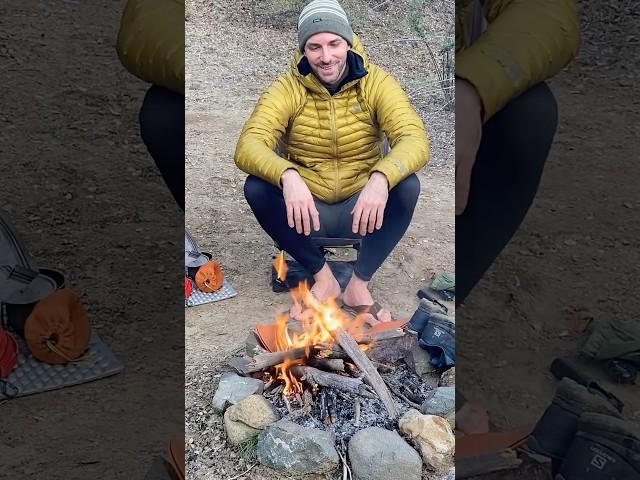 Fun playing with fire  Solo backpacking deep in the wilderness ️