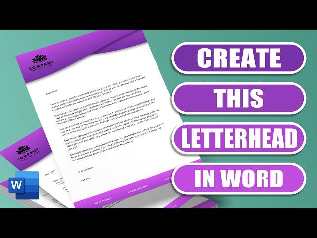 Make a letterhead template from scratch in word and save as a template or PDF