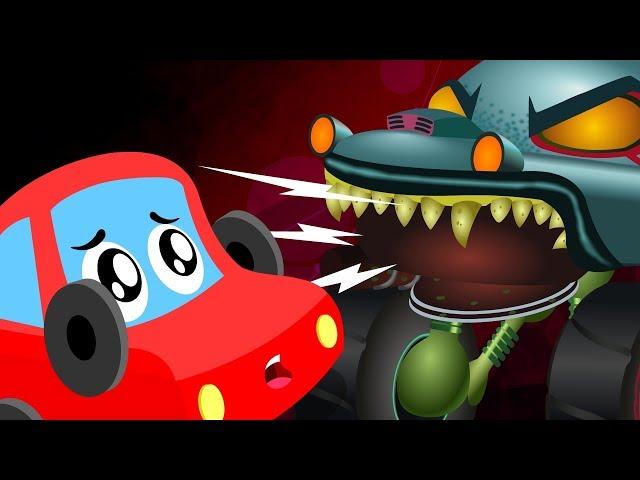 Scary Car Attack | Little Red Car | Halloween Songs For Kids | Cartoon Videos By Kids Channel