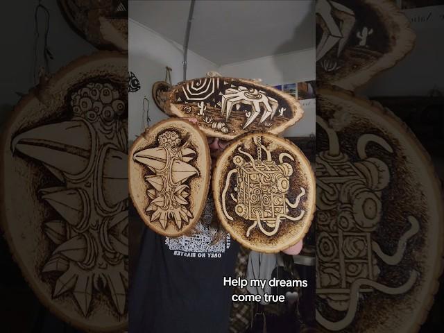 Dreams Of Art #horrorart #horror #dark #spooky #woodburning #Pyrography #bass #goth #Punk #rock