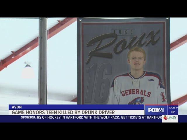 3rd annual Luke Roux Memorial Hockey game honors teen killed by drunk driver in 2022