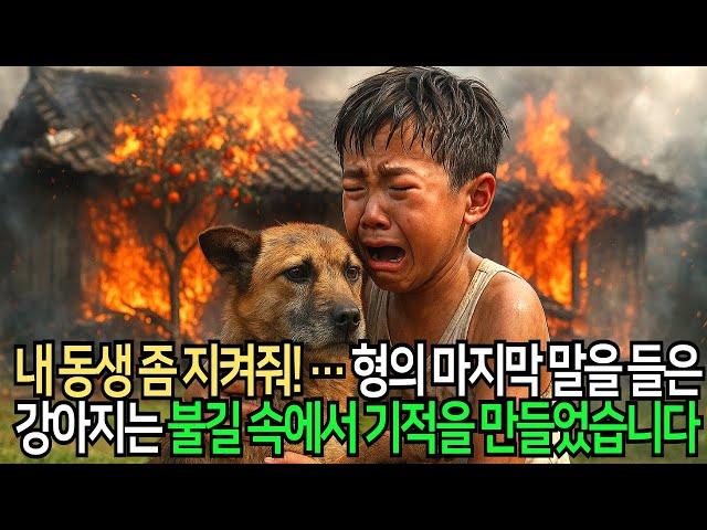 “내 동생 좀 지켜줘!” 형의 마지막 부탁을 들은 개가 불길 속으로 뛰어들었습니다
