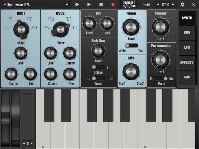 Evolution One virtual analog synth in Audio Evolution Mobile 5 for Android