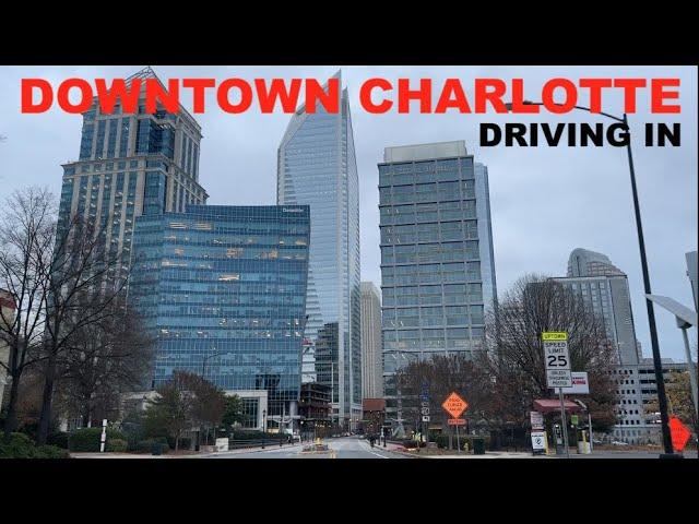 Driving Through Uptown Charlotte North Carolina Friday Evening in December Part 2