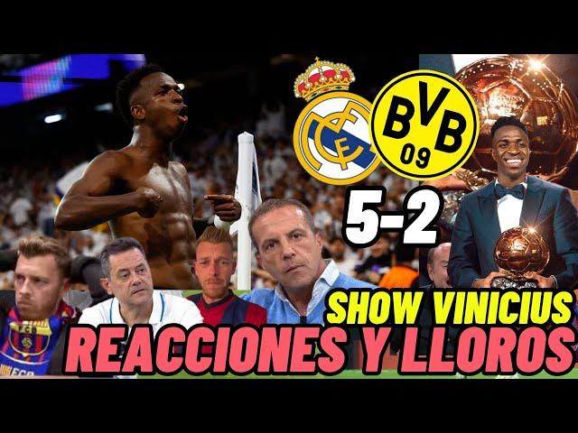  MEJORES REACCIONES Y LLOROS AL REAL MADRID 5 BORUSIA DORTMUND 2 - HAT-TRICK Y SHOW DE VINICIUS