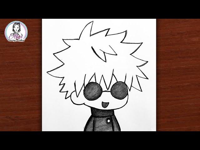 How to draw gojo satoru easy step-by-step | anime drawing tutorial | How to draw anime characters
