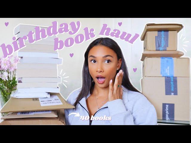 HUGE birthday book haul  *unboxing 40 books!*