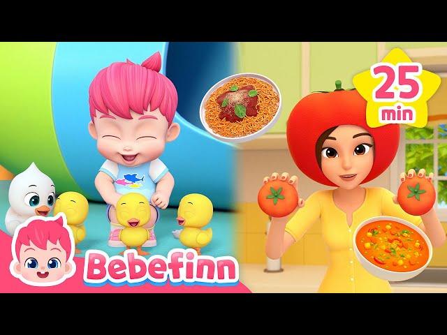 Hola, I'm Tomato ㅣFood Song for KidsㅣFive Little Series CompilationㅣBebefinn Nursery Rhymes