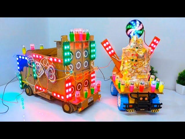 DIY Mini DJ Gauri Ganpati Trolley Big DJ Truck | Durga Pooja DJ Loading New Kaali Visarjan DJ Truck