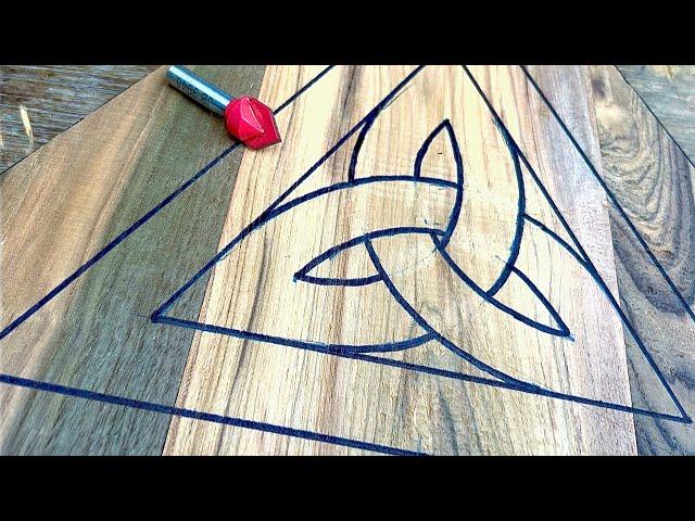 Amazing wood carving 3D logo design with centre carving bit.