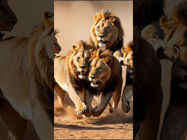 United We Roar: The Tale of Five Brave Lions Defending Their Pride