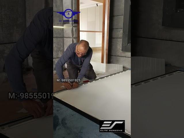 Elite Screen Installation #tiktok #interiordesign #hometheater #hometheaterdesign #projector