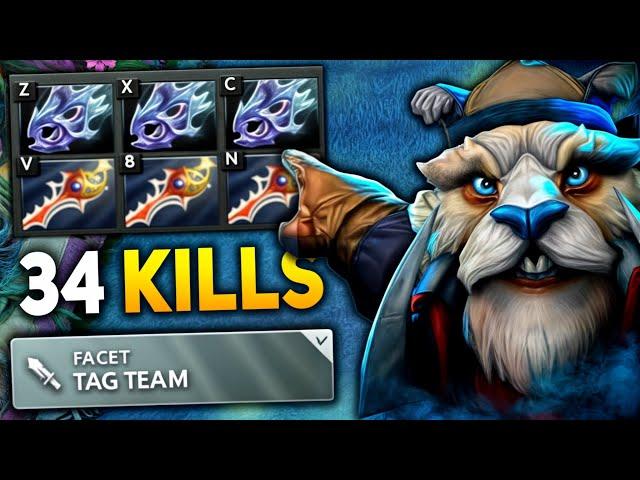 Max Attack Speed Tusk Level 30 +3 Divine 34 Kills One Shot | Dota 2 Gameplay