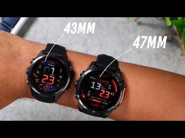 Garmin Fenix 8 - 43mm vs 47mm Size Comparison on Wrist!