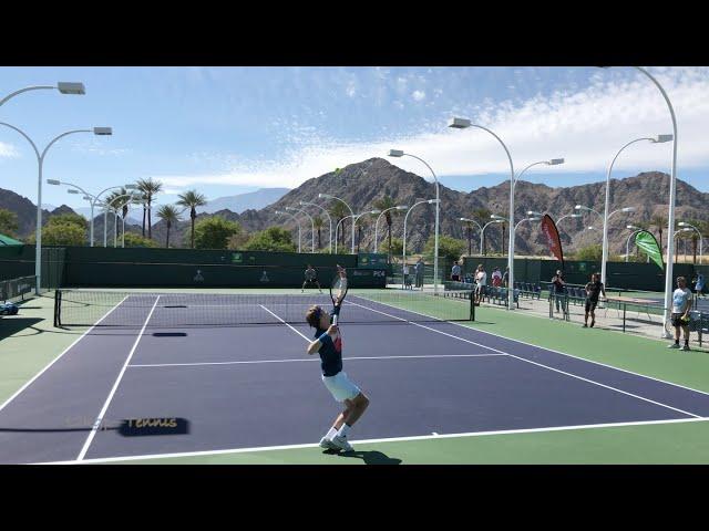 Andrey Rublev & Evgeny Donskoy | IW Practice Mar. 7, 2020 (4k 60fps)