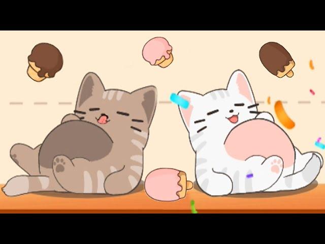 Cute singing cats eat ice cream