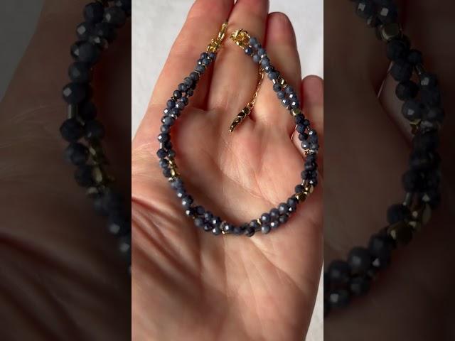 Корунд сапфирчик, можно заказать украшение #корунд #браслет #сапфир #натуральныекамни