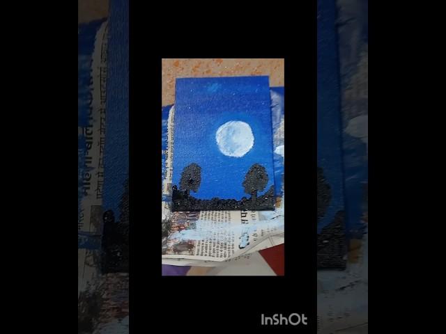 beautiful Canvas paint night mode#art #craftyvibeswithvanshika