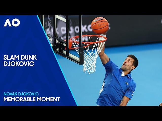 Novak Djokovic Attempts a Slam Dunk | Australian Open 2024