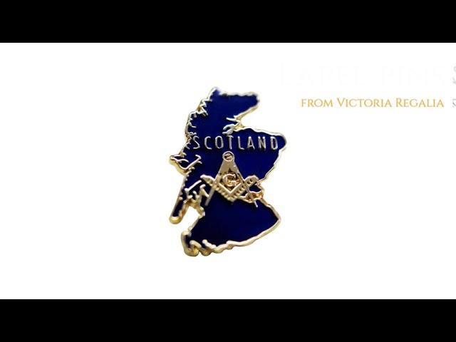 Map of Scotland Masonic Lapel Pin with Square and Compasses