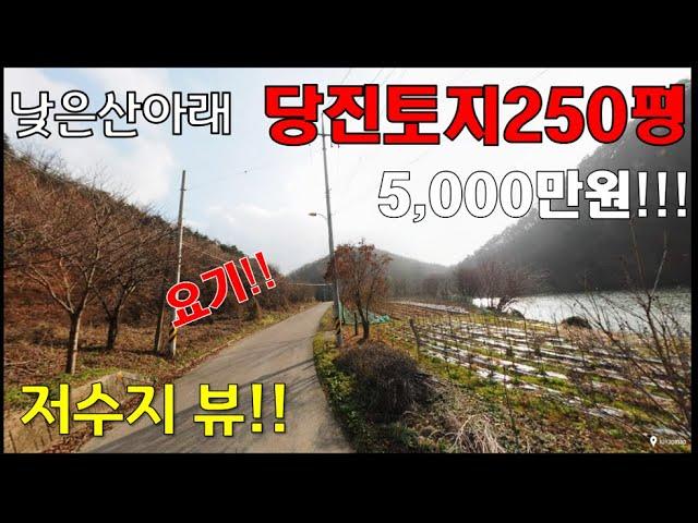 가격인하저수지보이는 당진싼땅 - 산자락아래 250평 [매매: 5천만원]-싼임야 - 전원주택지, 주말주택지, 세컨하우스, 시골주택,  집짓고 살기좋은 곳