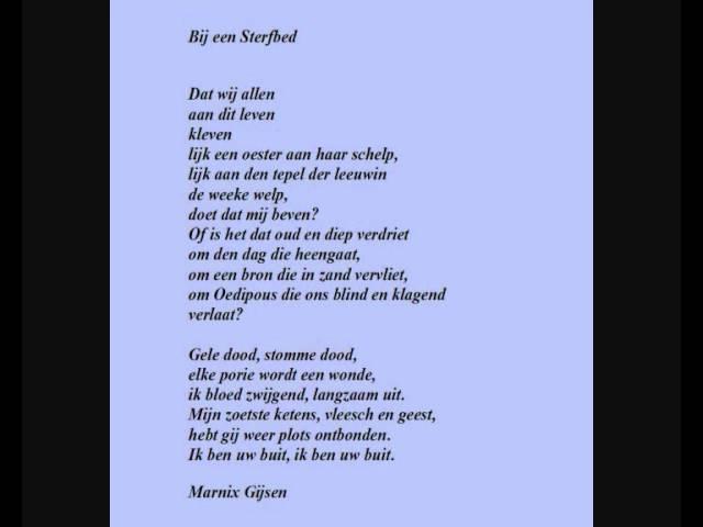 Marnix Gijsen - Gedicht: 'Bij een sterfbed'